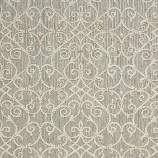 Gray And Ivory Indoor Outdoor Area Rug Photo 3