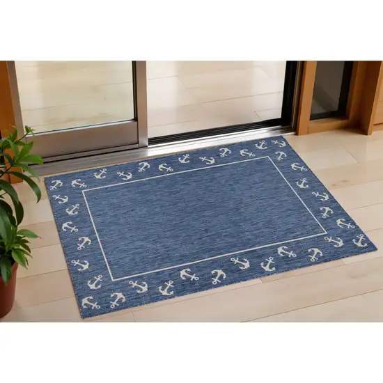 Blue And Gray Indoor Outdoor Area Rug Photo 2