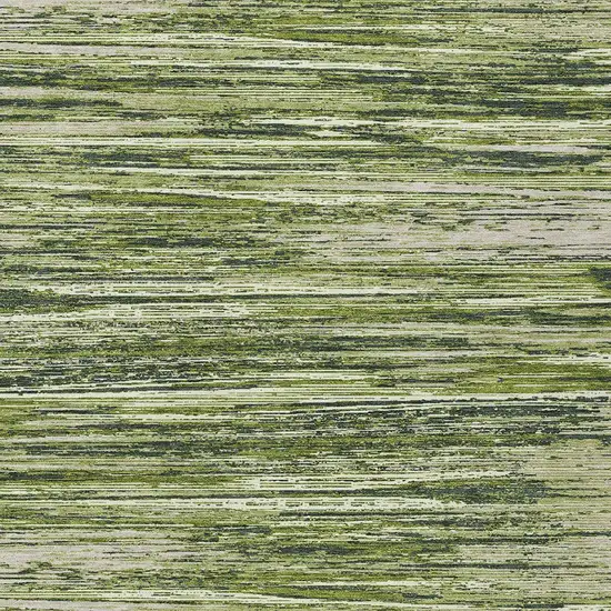 Olive Green And Ivory Striped Washable Indoor Outdoor Area Rug Photo 6