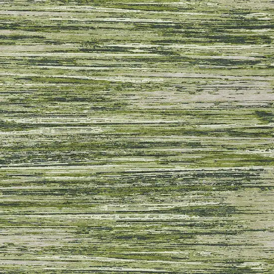 Olive Green And Ivory Striped Washable Indoor Outdoor Area Rug Photo 6