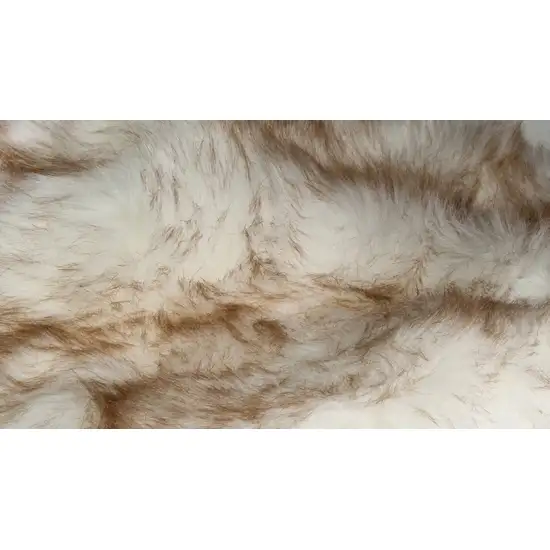 Ombre Tan Faux Fur Washable Non Skid Area Rug Photo 8