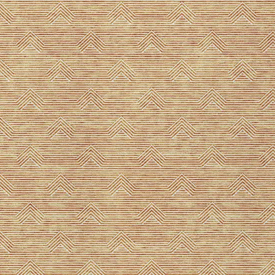 Orange And Ivory Geometric Washable Indoor Outdoor Area Rug Photo 7