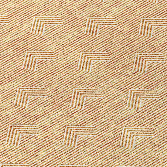 Orange And Ivory Geometric Washable Indoor Outdoor Area Rug Photo 6