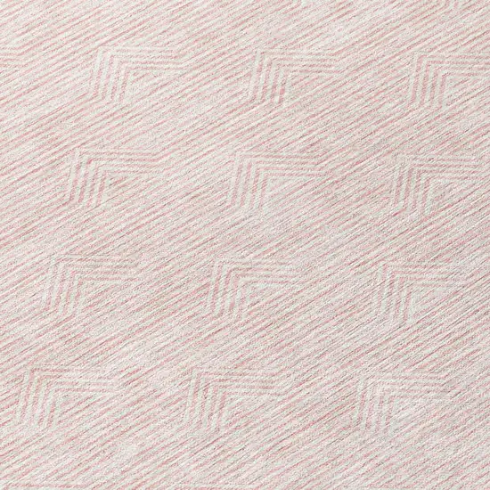 Pink And Gray Geometric Washable Indoor Outdoor Area Rug Photo 8