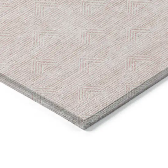 Pink And Gray Geometric Washable Indoor Outdoor Area Rug Photo 4