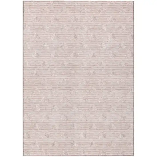 Pink And Gray Geometric Washable Indoor Outdoor Area Rug Photo 2