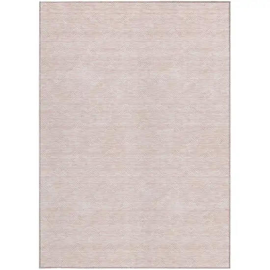 Pink And Gray Geometric Washable Indoor Outdoor Area Rug Photo 6