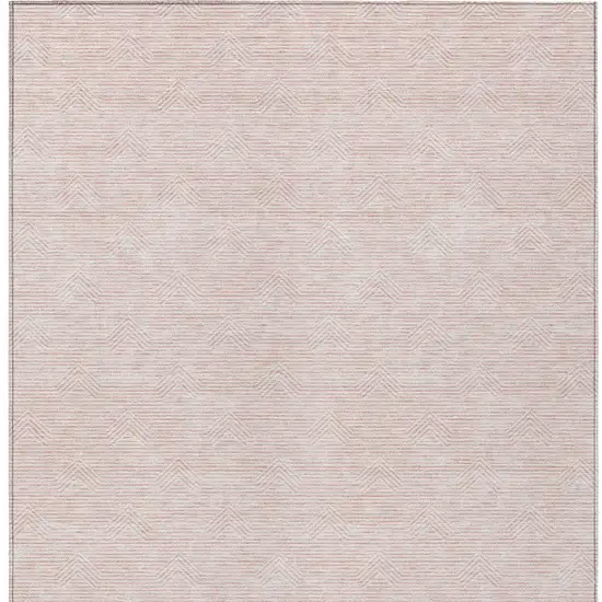 Pink And Gray Geometric Washable Indoor Outdoor Area Rug Photo 5
