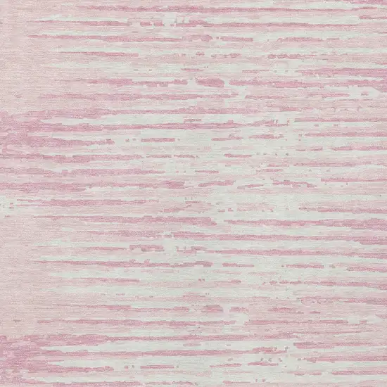 Pink And Gray Striped Washable Indoor Outdoor Area Rug Photo 6