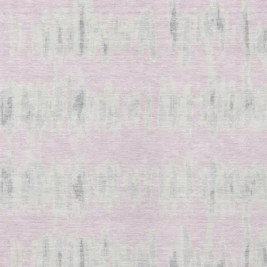 Pink And Gray Striped Washable Indoor Outdoor Area Rug Photo 6