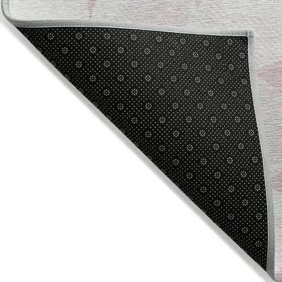 Pink And Ivory Abstract Washable Indoor Outdoor Area Rug Photo 4