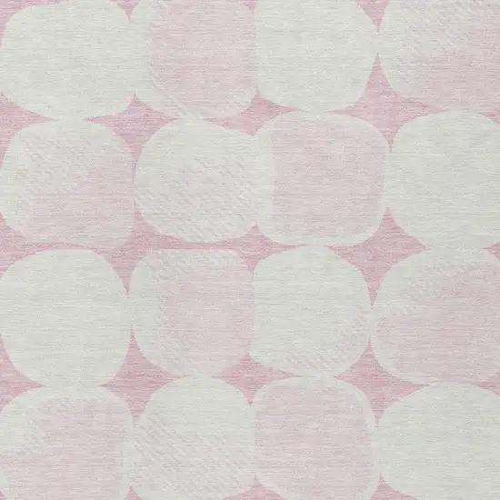 Pink And Ivory Abstract Washable Indoor Outdoor Area Rug Photo 7