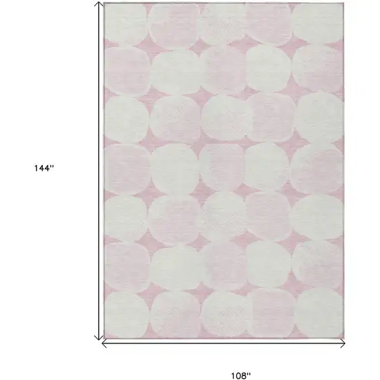 Pink And Ivory Abstract Washable Indoor Outdoor Area Rug Photo 3