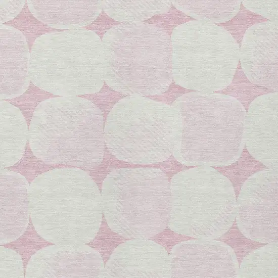 Pink And Ivory Abstract Washable Indoor Outdoor Area Rug Photo 7