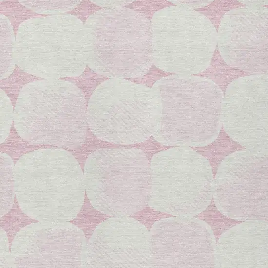 Pink And Ivory Abstract Washable Indoor Outdoor Area Rug Photo 7