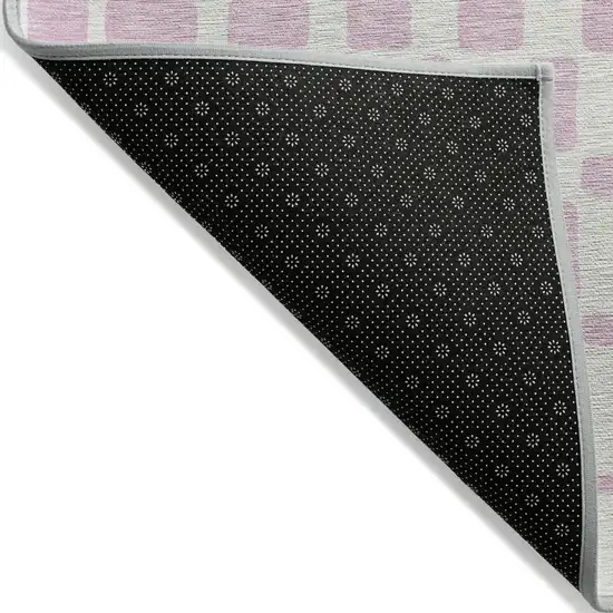 Pink And Ivory Geometric Washable Indoor Outdoor Area Rug Photo 4
