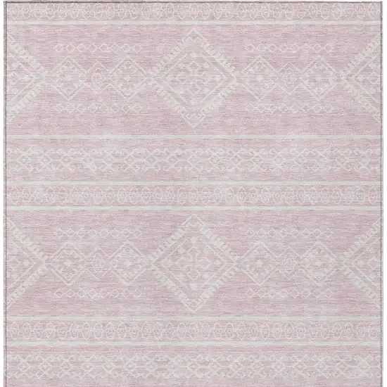 Pink And Ivory Southwestern Washable Indoor Outdoor Area Rug Photo 6