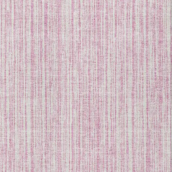 Pink And Ivory Striped Washable Indoor Outdoor Area Rug Photo 4