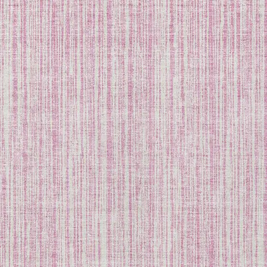 Pink And Ivory Striped Washable Indoor Outdoor Area Rug Photo 3