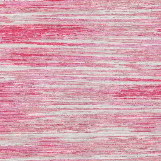 Pink And Ivory Striped Washable Indoor Outdoor Area Rug Photo 6