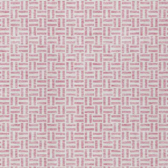 Pink And Silver Geometric Washable Indoor Outdoor Area Rug Photo 6