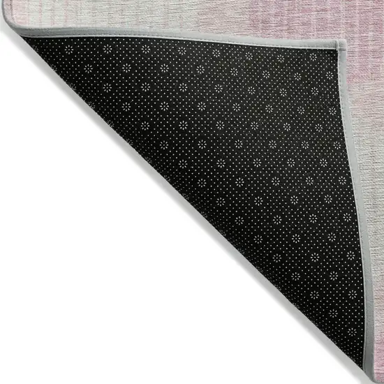 Pink Gray And Ivory Geometric Washable Indoor Outdoor Area Rug Photo 4