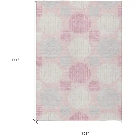 Pink Gray And Ivory Geometric Washable Indoor Outdoor Area Rug Photo 3