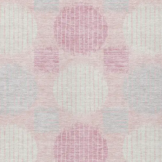 Pink Gray And Ivory Geometric Washable Indoor Outdoor Area Rug Photo 6