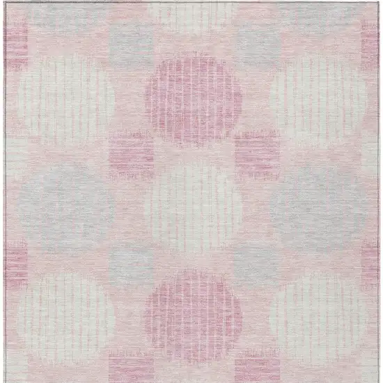 Pink Gray And Ivory Geometric Washable Indoor Outdoor Area Rug Photo 6