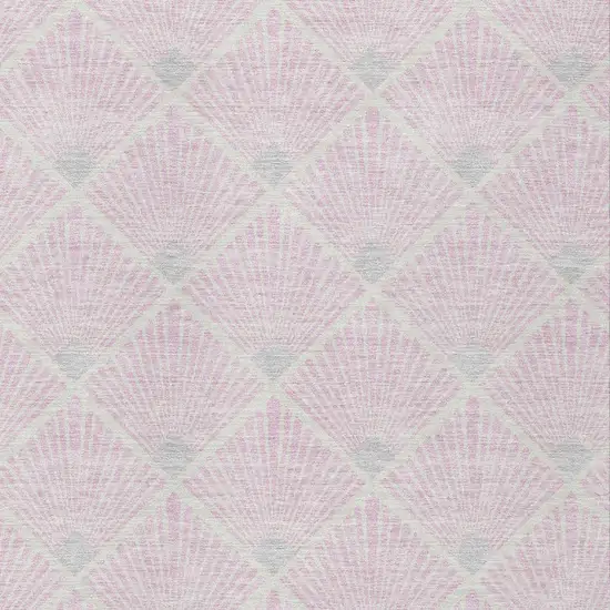 Pink Gray And Ivory Geometric Washable Indoor Outdoor Area Rug Photo 6