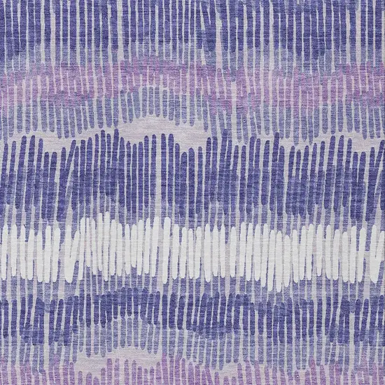 Purple And Gray Striped Washable Indoor Outdoor Area Rug Photo 6
