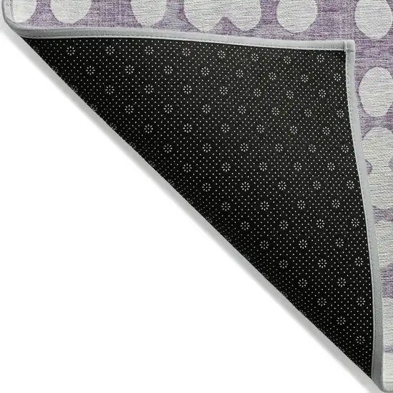 Purple And Ivory Abstract Washable Indoor Outdoor Area Rug Photo 4