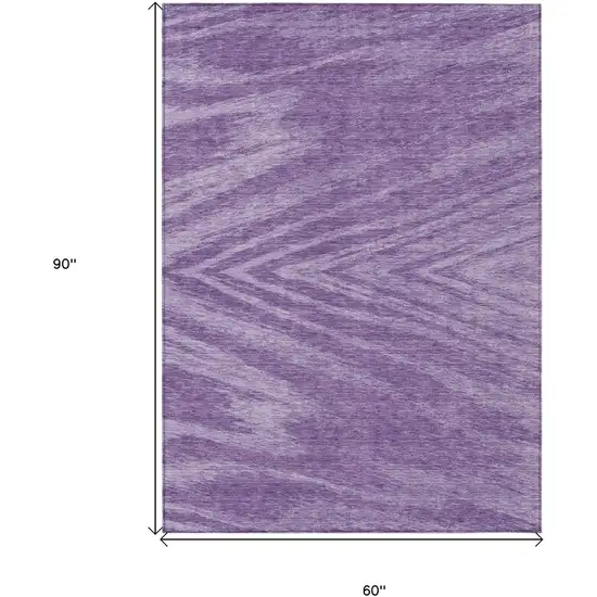 Purple And Ivory Abstract Washable Indoor Outdoor Area Rug Photo 3