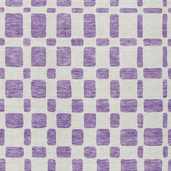 Purple And Ivory Geometric Washable Indoor Outdoor Area Rug Photo 6