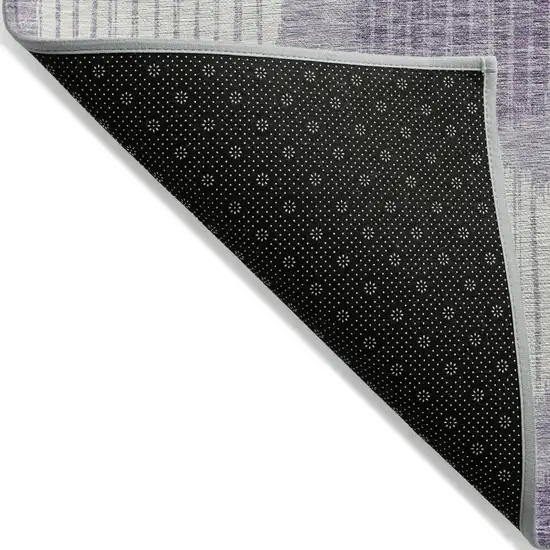 Purple And Ivory Geometric Washable Indoor Outdoor Area Rug Photo 4