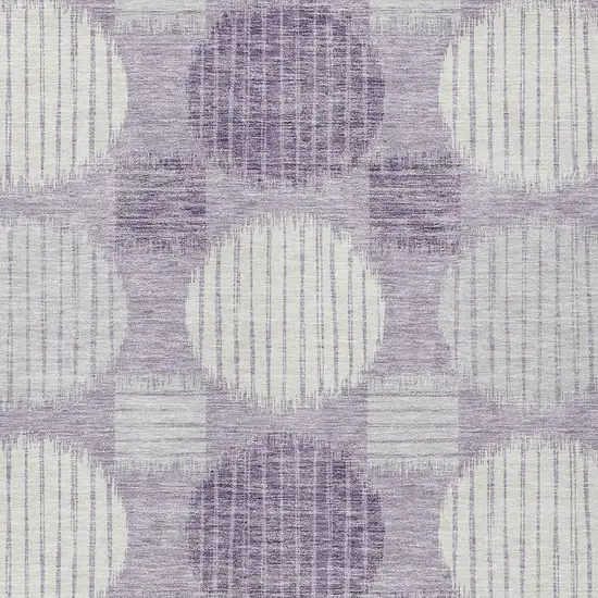 Purple And Ivory Geometric Washable Indoor Outdoor Area Rug Photo 6
