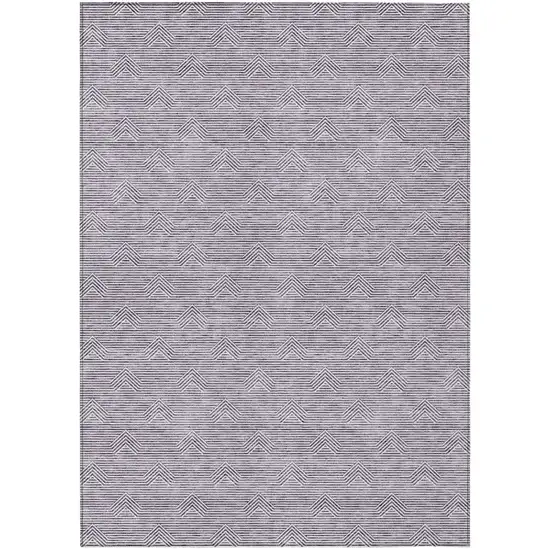 Purple And Ivory Geometric Washable Indoor Outdoor Area Rug Photo 2