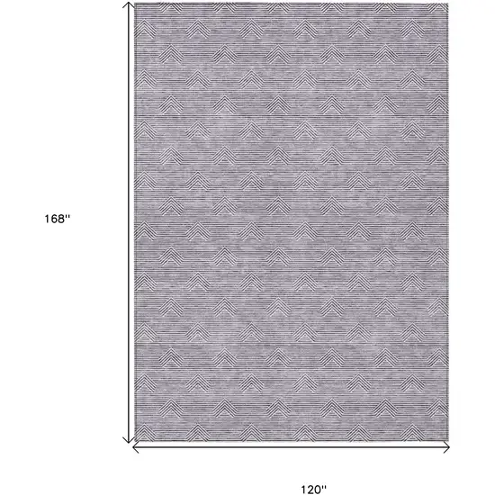 Purple And Ivory Geometric Washable Indoor Outdoor Area Rug Photo 3