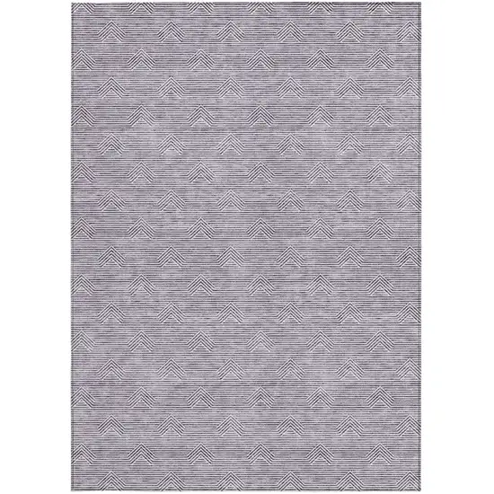 Purple And Ivory Geometric Washable Indoor Outdoor Area Rug Photo 7