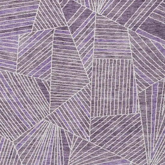 Purple And Ivory Geometric Washable Indoor Outdoor Area Rug Photo 6