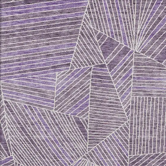 Purple And Ivory Geometric Washable Indoor Outdoor Area Rug Photo 6