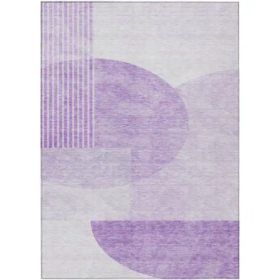 Purple And Lavender Geometric Washable Indoor Outdoor Area Rug Photo 2