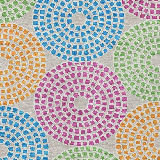 Purple Green And Aqua Geometric Washable Indoor Outdoor Area Rug Photo 6