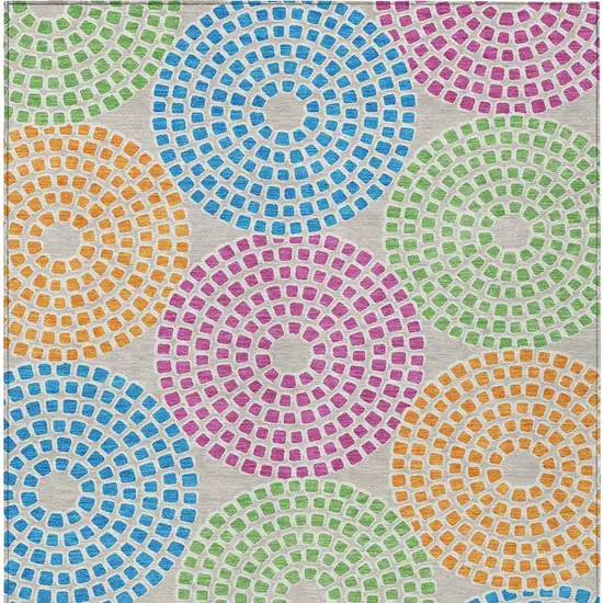 Purple Green And Aqua Geometric Washable Indoor Outdoor Area Rug Photo 8