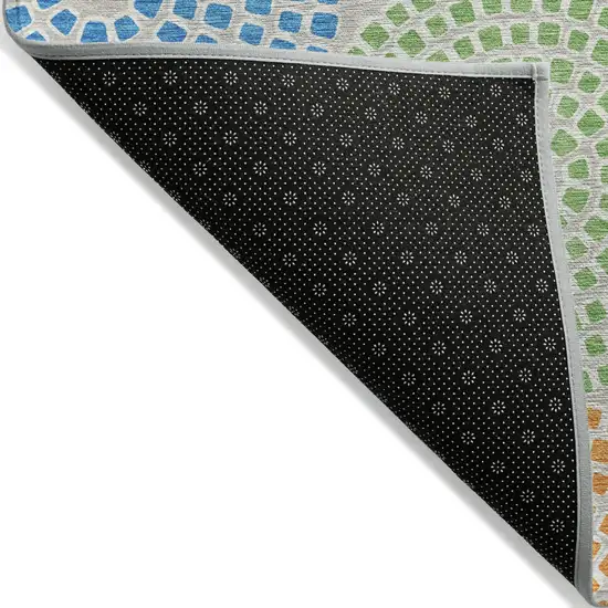 Purple Green And Aqua Geometric Washable Indoor Outdoor Area Rug Photo 4