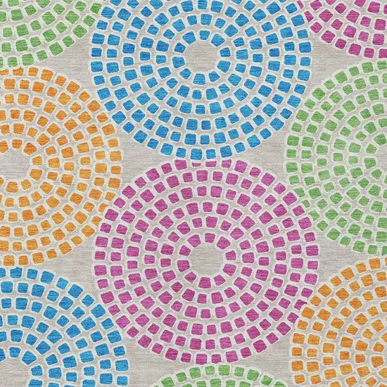 Purple Green And Aqua Geometric Washable Indoor Outdoor Area Rug Photo 6