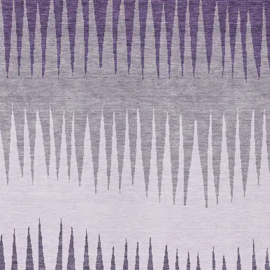 Purple Lavender And Gray Striped Washable Indoor Outdoor Area Rug Photo 6