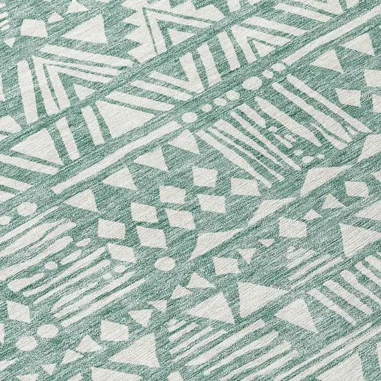Sage And Ivory Southwestern Washable Indoor Outdoor Area Rug Photo 6