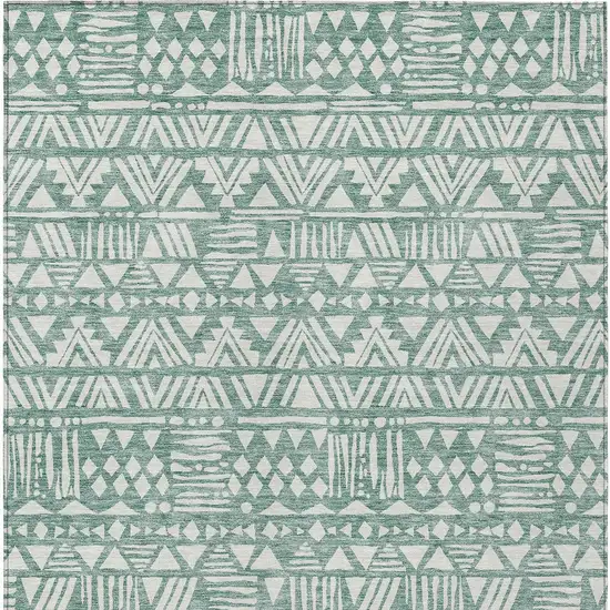 Sage And Ivory Southwestern Washable Indoor Outdoor Area Rug Photo 8