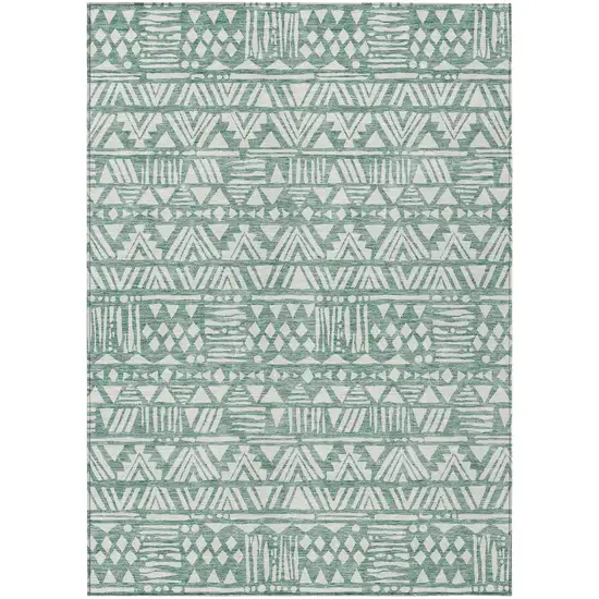 Sage And Ivory Southwestern Washable Indoor Outdoor Area Rug Photo 2